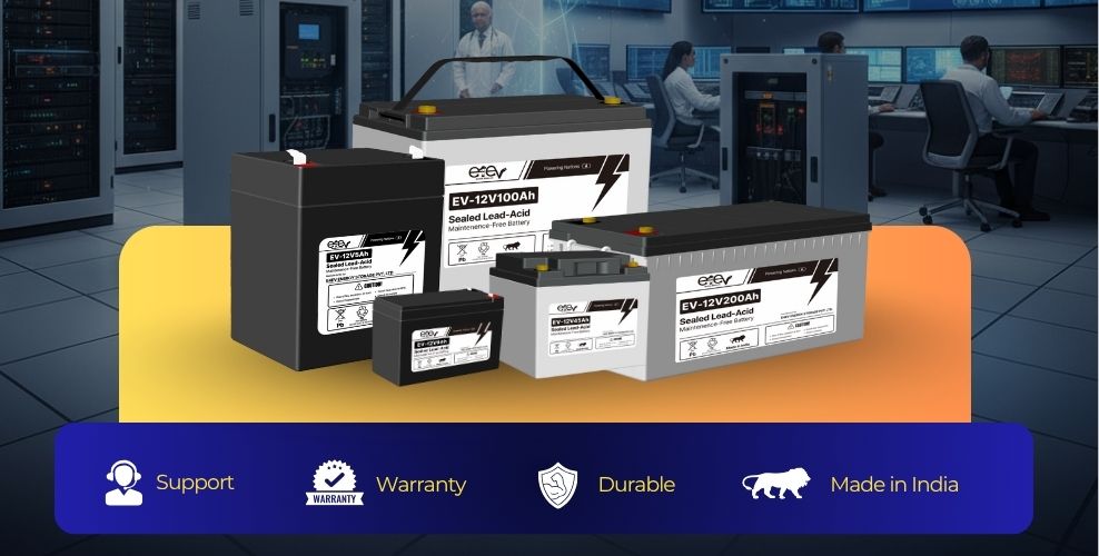 E4EV batteries graphics showing all 5 types of e4ev batteries