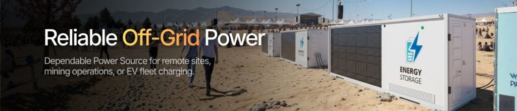 A Battery container storage in a remote site in Kuwait
