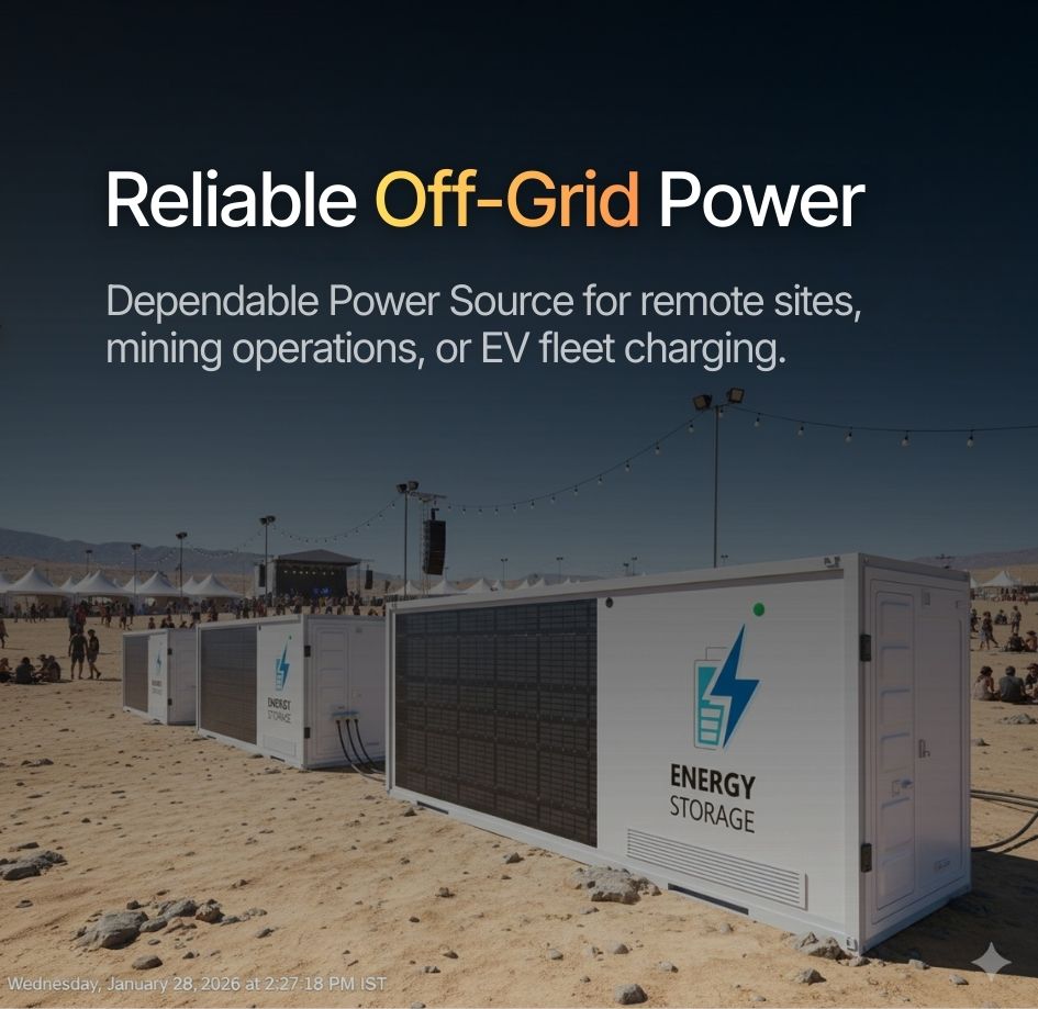 A Battery container storage in a remote site in Kuwait