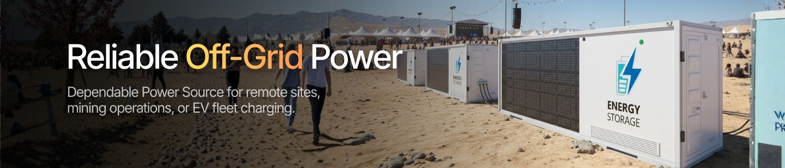 A Battery container storage in a remote site in Kuwait